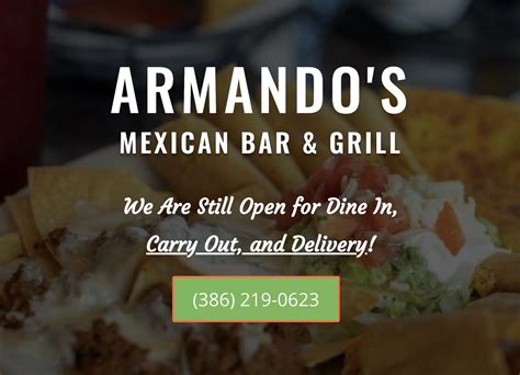 Armando's mexican - Armando's Mexican Kitchen. Unclaimed. Review. Save. Share. 73 reviews #1 of 29 Restaurants in Fairburn $ Mexican Vegetarian Friendly. 30 SW Broad St, Fairburn, GA 30213-1435 +1 770-964-9909 Website Menu. Open now : 09:30 AM - 10:00 PM. Improve this listing.